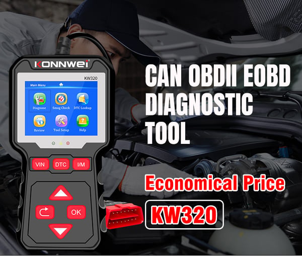 Konnwei KW320 OBD2 diagnostisk scanner tester