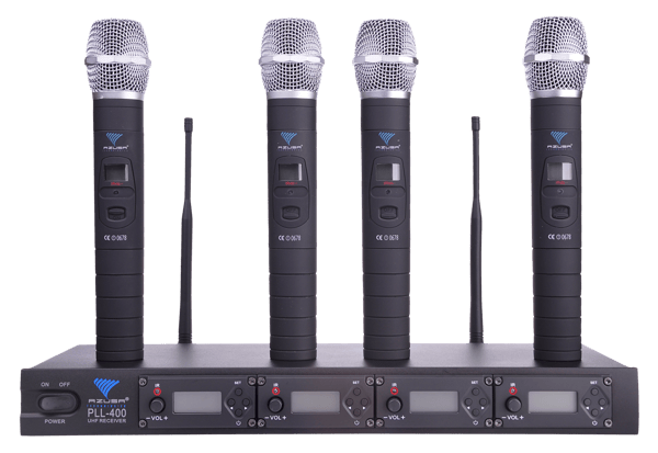Mikrofon PLL-400 UHF 4 kanaler 4 håndholdte mikrofoner karaoke-sæt