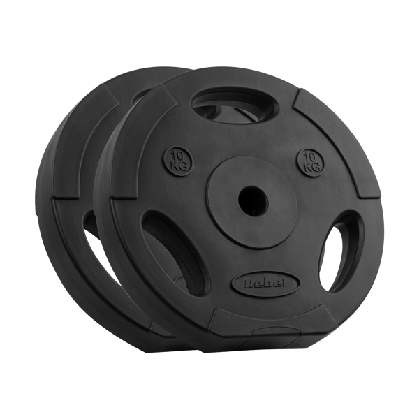 Bituminen kuormasarja 2x10kg 20kg reikä 31mm levy kahvat REBEL