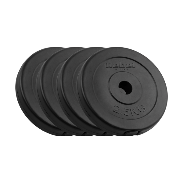 Asfalttikuormasarja 4x2,5kg 10kg reikä 31mm klassinen levy REBEL
