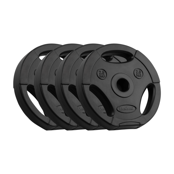 Bitumikuormasarja 4x2,5kg 10kg reikä 31mm levy Rebel-kahvat Bitumikuormasarja 4x2,5kg 10kg reikä 31mm levy Rebel-kahvat