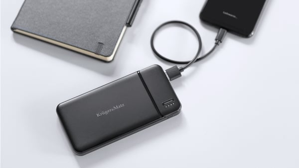 Power bank 10000mAh 2xUSB USB-C kaapeli KrugerMatz