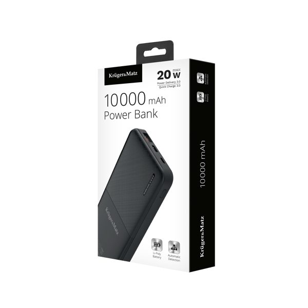 Tehopankki 10000mAh 20W QC PD USB-C KrugerMatz
