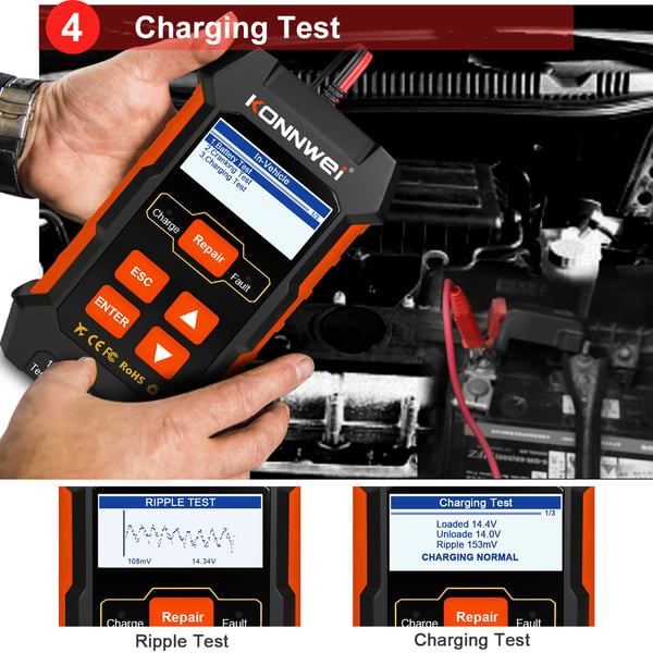 Konnwei KW520 Bilbatteritester