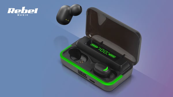 Rebel SN-E10 Bluetooth 5.0 LED Langattomat Nappikuulokkeet