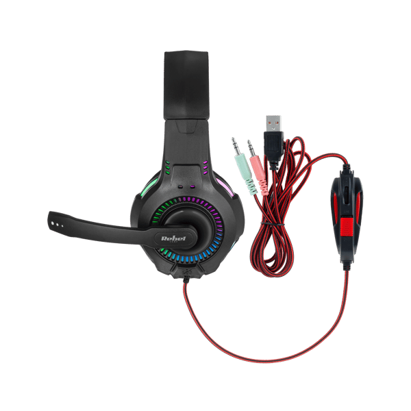 Gamingheadset för spelare med mikrofon RGB Rebel