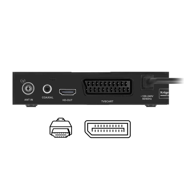 Tuner DVB-T2 H.265 HEVC Kruger&Matz HDMI SCART PVR EPG USB decoder
