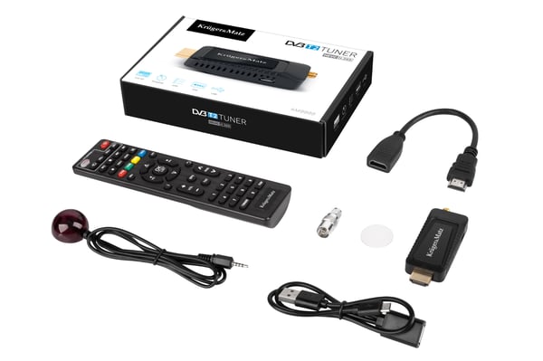 DVB-T2-viritin KrugerMatz H.265 HEVC -dekooderi HDMI:lle