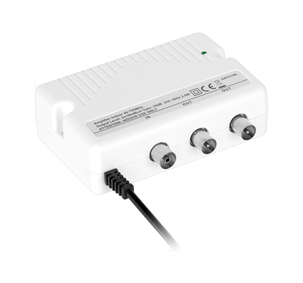 Antennsignalförstärkare 20dB Cabletech Splitter för 2 TV