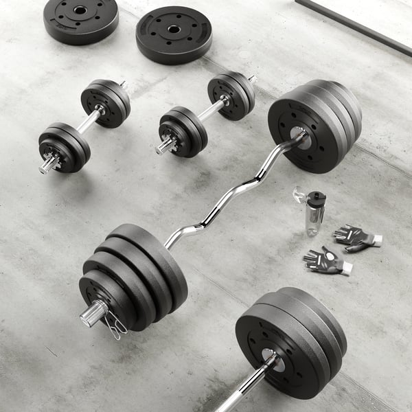 Olympiske bitumen vægtskiver sæt 4x5kg 51mm hul til vægtstænger Rebel