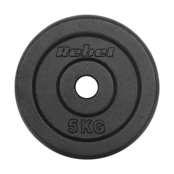 Støbejernsvægtsæt 4x5kg 20kg hul 31mm klassisk plade REBEL