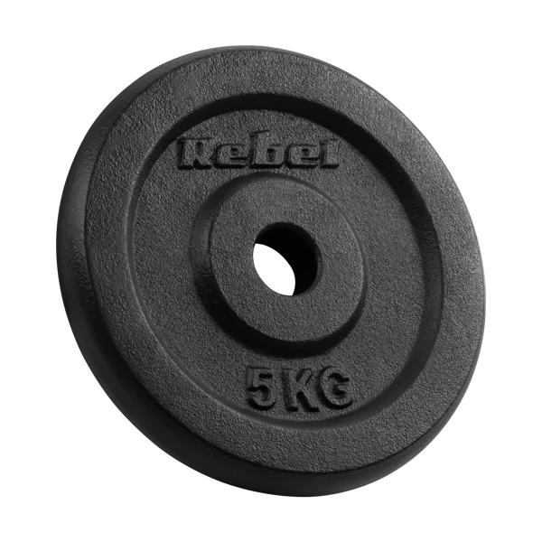 Støbejernsvægtsæt 4x5kg 20kg hul 31mm klassisk plade REBEL