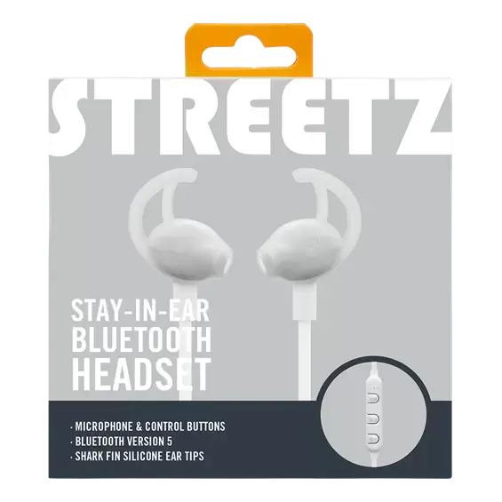 STREETZ Stay-in-ear Bluetooth Hörlurar - Vit