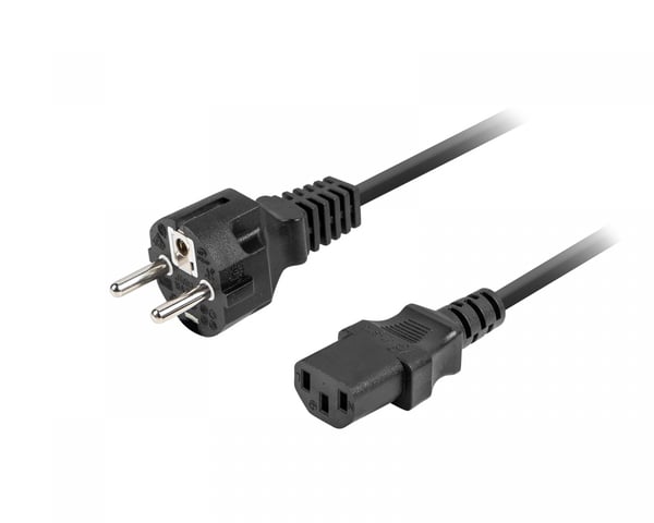 Strømkabel CEE 7/7 til C13 VDE - Svart - 1.8m