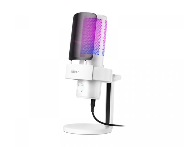 AMPLIGAME A9 USB Mikrofoni RGB - Valkoinen