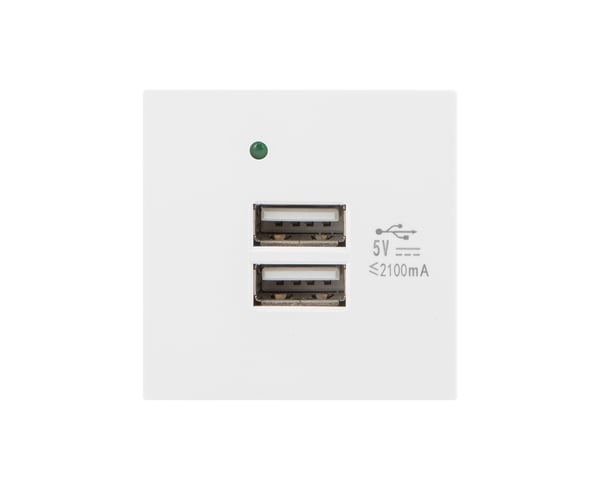 AC Stikkontakt USB - Hvid