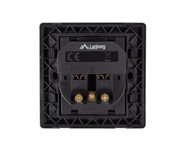 AC Stikkontakt med 2 USB Porte - Sort