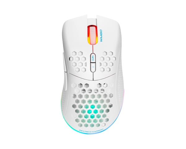 WM80 Trådløs RGB Gaming Mus Ultralätt - Hvit