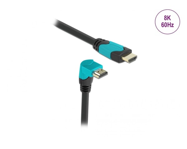 High Speed HDMI-kabel 2.1 Nedovervinklet - Svart - 1m