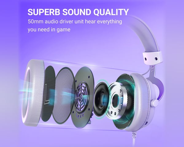 H9 7.1 Gaming Headset RGB - Hvid