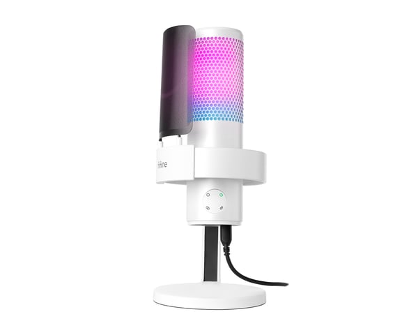 AMPLIGAME A9 USB Mikrofoni RGB - Valkoinen