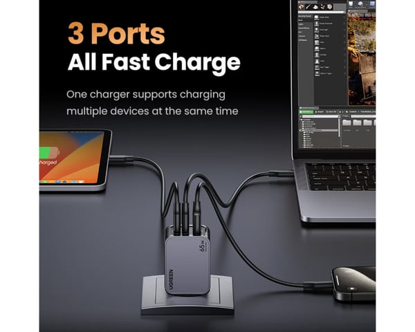 Nexode S 65W 3-port USB-laturi
