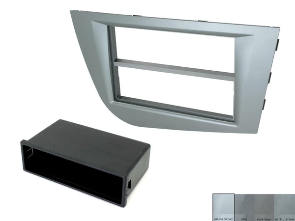 RADIO STEREO SINGLE DIN FACIA FASCIA GALENA SILVER CT24ST26 FOR SEAT LEON 05-12