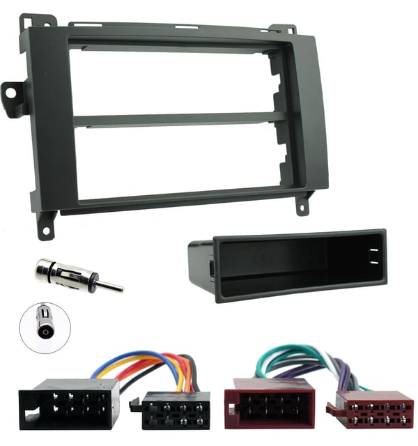 SINGLE DIN FACIA ISO WIRING LOOM LEAD AERIAL ADAPTER SURROUND KIT FOR MERCEDES