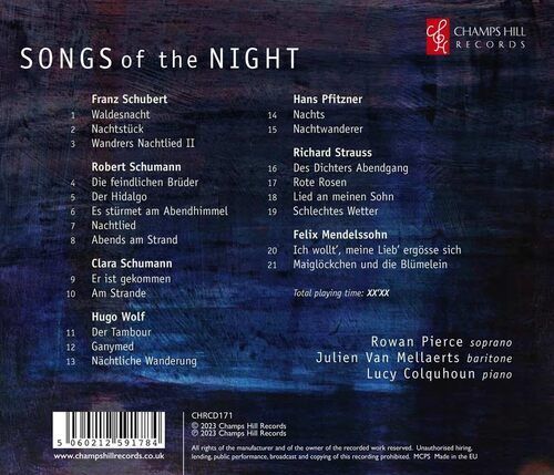 Franz Schubert : Songs of the Night CD (2023)