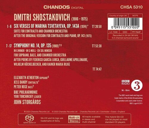 Dmitri Shostakovich : Shostakovich: Symphony No. 14/Six Verses of Marina Brand New