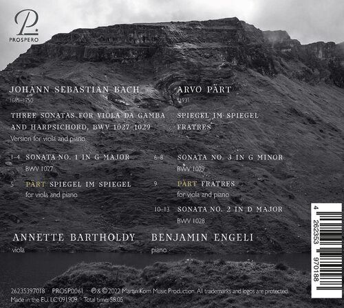 Johann Sebastian Bach : Bach: Sonatas BWV 1027-1029/Pärt: Spiegel Im Brand New
