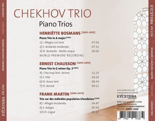 Henriëtte Bosmans : Henriëtte Bosmans/Ernest Chausson/Frank Martin: Piano Trios Brand New