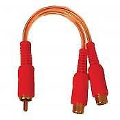 1 MALE TO 2 FEMALE OFC PHONO Y LEAD SPLITTER FOR RADIO STEREO HEADUNIT. NEW