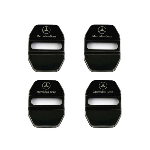 Mercedes Benz 4PCS Door Lock Cover Chrome Catch Badge AMG For A B C E S Class CLA GLA SLK