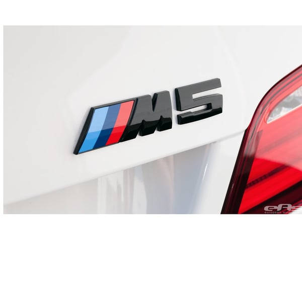 Gloss Black BMW M5 Letters Rear Boot Lid Trunk Badge Emblem For E28 E34 E39 E60/61 F10 F90 115mm x 25mm