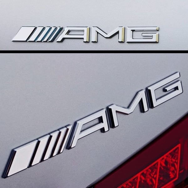 Mercedes AMG Chrome Boot Trunk Emblem Badge Stick On For All Mercedes AMGs