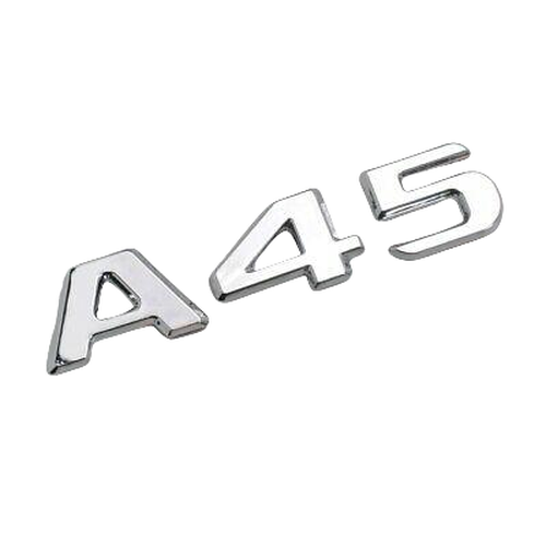 Silver Chrome A45 Car Letter Number Rear Boot Badge Emblem For Mercedes Benz