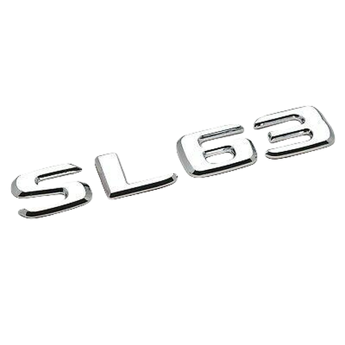 Silver Chrome SL63 Car Letter Number Rear Boot Badge Emblem For Mercedes Benz