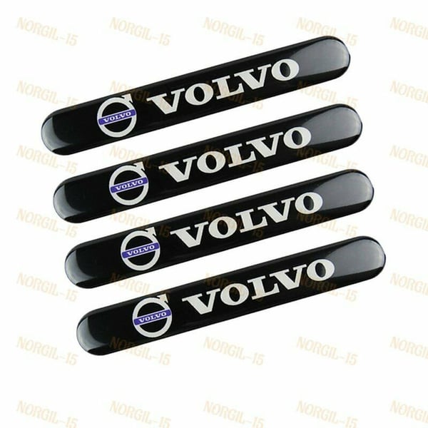 New For Volvo Black Car Trunk Side Fenders Door Badge Scratch Guard Sticker X4 Black