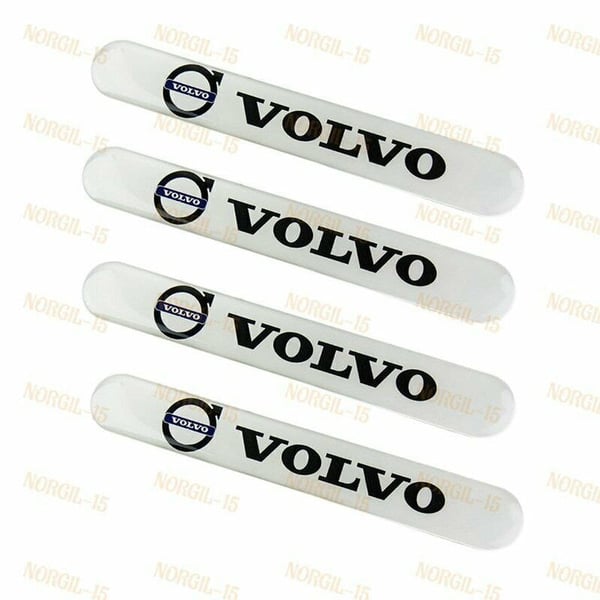 New For Volvo White Car Trunk Side Fenders Door Badge Scratch Guard Sticker X4 White