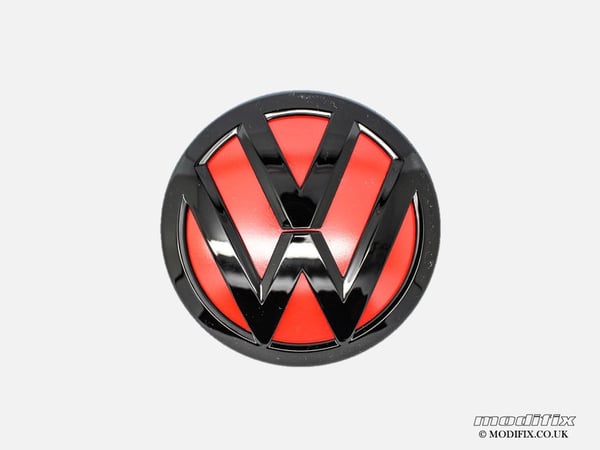 Gloss Black & Red Rear Badge Emblem For VW Volkwagen Transporter T5, T5.1, T5.5, T6, Caddy