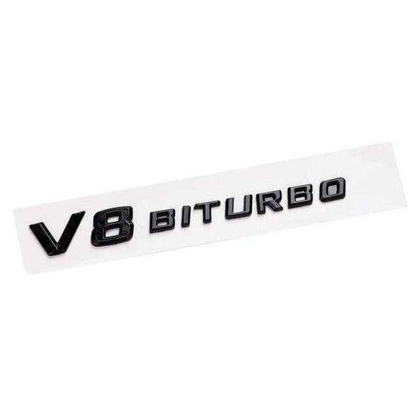 Gloss Black Mercedes Benz V8 BITURBO Side Wing Badge CLK55 ML55 SLK55 SL66 x2 pack