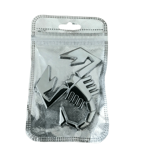 Abarth Car Emblem Decal Badge 3D Metal Chrome Scorpion