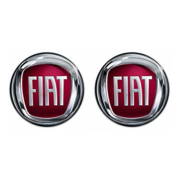 2 x 15mm Fiat Remote Key Fob Badge Emblem Logo Sticker 500 Ducato Doblo Punto