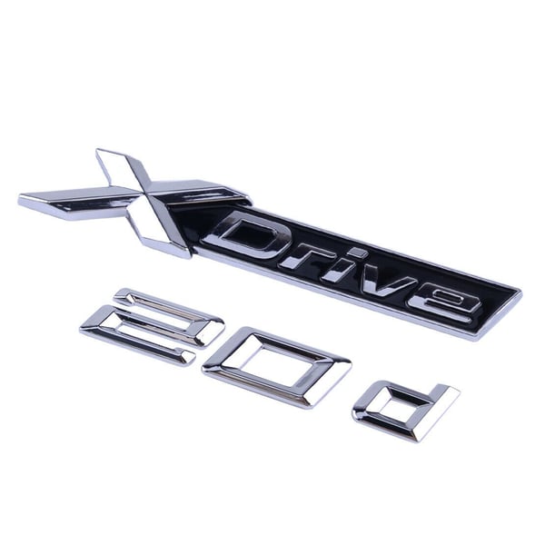 Chrome/Black BMW XDrive 20d jd Boot Badge Emblem For X3 X5 Z4 Series 95mm x 15mm