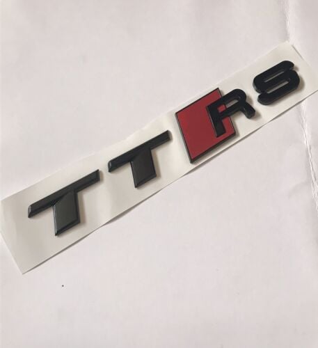 Gloss Black Badge Emblem Logo for Audi TTRS TT Rear Boot Trunk (adhesive Backing