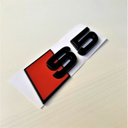 Audi S5 Rear Boot Trunk Lettering Badge Emblem Gloss Black OEM Size