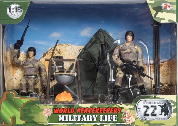 World Peacekeepers 1:18 Militär Camp m. 2 figurer