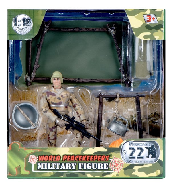 World Peacekeepers 1:18 Militär figur + camp
