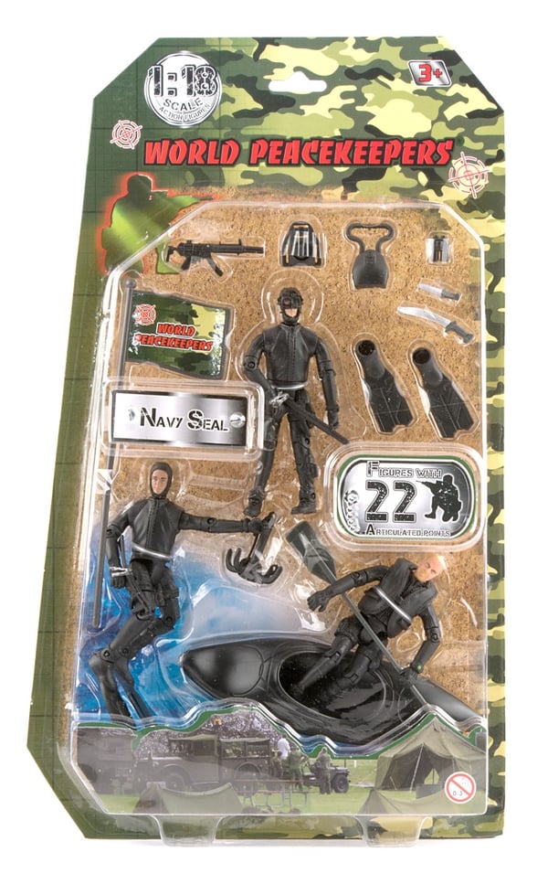 World Peacekeepers 1:18 Navy Seal m. 3 figurer